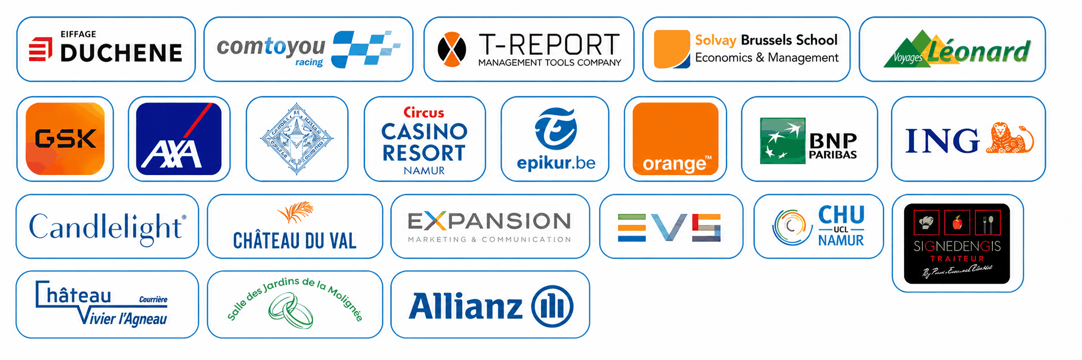 Logos des entreprises et institutions qui font confiance à Total Organisation